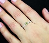 Прелестное серебряное кольцо с ярко-желтым турмалином
