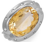 Стильное кольцо с цитрином и топазами Серебро 925