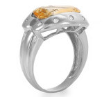 Стильное кольцо с цитрином и топазами Серебро 925