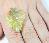 Крупный! Чистейший резной цитрин 62,32 карата 