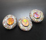 Комплект с ограненными эфиопскими опалами 6,73 карата и разноцветными сапфирами