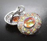 Комплект с ограненными эфиопскими опалами 6,73 карата и разноцветными сапфирами