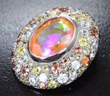 Комплект с ограненными эфиопскими опалами 6,73 карата и разноцветными сапфирами