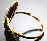 Кольцо с австралийским триплет опалом 2,37 карата, цаворитами и сапфирами