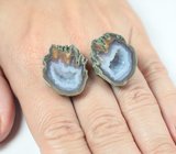 Эффектная крупная пара друз агата 46,81 карата