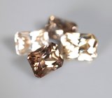 Крупный набор из 4 цирконов "шампань" 7,55 карата