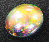 Кольцо с кристаллическим черным опалом 4,33 карата и цаворитами