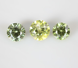 Набор из 3 уральских демантоидов 0,46 карата 