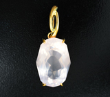 Золотой кулон с розовым кварцем авторской огранки 15,85 карата