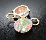 Крупные золотые подвесы с яркими ограненнными эфиопскими опалами 5 карат Золото