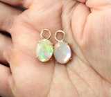 Крупные золотые подвесы с яркими ограненнными эфиопскими опалами 5 карат Золото