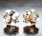 Золотые пусеты с пастельно-персиковыми морганитами высокой чистоты 2,49 карата Золото