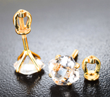 Золотые пусеты с пастельно-персиковыми морганитами высокой чистоты 2,49 карата Золото