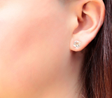 Золотые пусеты с пастельно-персиковыми морганитами высокой чистоты 2,49 карата Золото