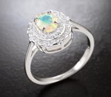 Стильное серебряное кольцо с ограненным эфиопским опалом