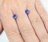 Пара насыщенных танзанитов 1,74 карата