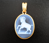 Золотой кулон «Овен» с агатовой камеей 7,15 карата