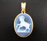 Золотой кулон «Овен» с агатовой камеей 7,15 карата