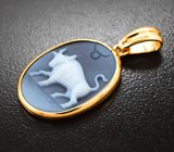 Золотой кулон «Телец» с агатовой камеей 7,06 карата