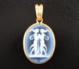 Золотой кулон «Близнецы» с агатовой камеей 7,26 карата