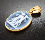 Золотой кулон «Близнецы» с агатовой камеей 7,26 карата