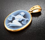 Золотой кулон «Весы» с агатовой камеей 7,23 карата