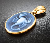 Золотой кулон «Скорпион» с агатовой камеей 7,19 карата