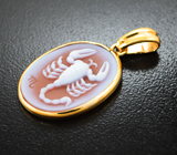 Золотой кулон «Скорпион» с агатовой камеей 7,18 карата