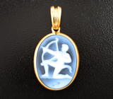 Золотой кулон «Стрелец» с агатовой камеей 7,09 карата