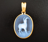 Золотой кулон «Козерог» с агатовой камеей 7,19 карата