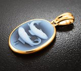 Золотой кулон «Рыбы» с агатовой камеей 7,34 карата