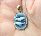 Золотой кулон «Рыбы» с агатовой камеей 7,34 карата