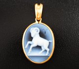Золотой кулон «Овен» с агатовой камеей 7,01 карата