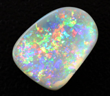 Кольцо с австралийским solid опалом 2,02 карата, разноцветными сапфирами и цаворитами гранатами