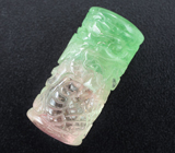 Золотой кулон с крупным арбузным турмалином 23,27 карата и бриллиантами