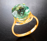 Золотое кольцо с крупным "неоновым" турмалином 7,84 карата