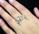 Ажурное серебряное кольцо с ограненными эфиопскими опалами