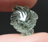 Резной голубовато-зеленый турмалин 2,95 карата