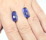 Крупная пара насыщенных танзанитов 19,81 карата