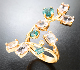 Кольцо с грандидьеритами 1,1 карата, морганитами и бриллиантами Золото