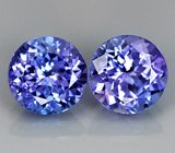 Серьги с сапфирами 1,33 карата и танзанитами 2,68 карата