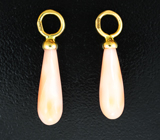 Золотые подвесы для серег с натуральными solid кораллами 5,3 карата