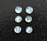 Набор из 6 хризобериллов с эффектом кошачьего глаза 0,46 карата