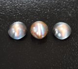 Набор из 3 хризобериллов с эффектом кошачьего глаза 2,45 карата 