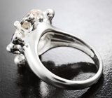 Кольцо с морганитом высокой чистоты 6,5 карата и аметистами