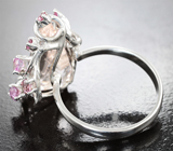 Кольцо с морганитом 8,23 карата и розовыми сапфирами Серебро 925