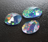 Набор из 3 ограненных черных опалов 1,32 карата 