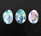 Набор из 3 ограненных черных опалов 1,97 карата 