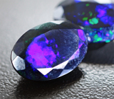 Пара ограненных черных опалов 5,84 карата 