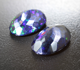 Пара ограненных черных опалов 5,84 карата 